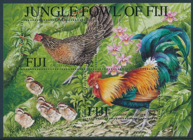 2001 Fiji Jungle Fowl Mini Sheet Fine Mint Mnh