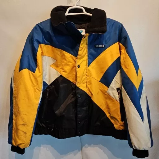 Vtg Iceman Blue Insulated Warm Winter Snowmobile Racing Fishing Jacket Mens 2XL