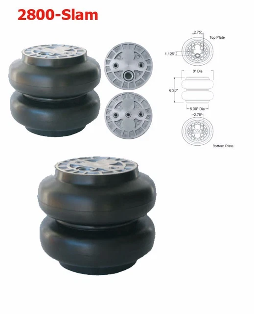 SLAM'R RE8 SPECIALTIES Replace Air Bag Spring 200 PSI Suspension 1/2