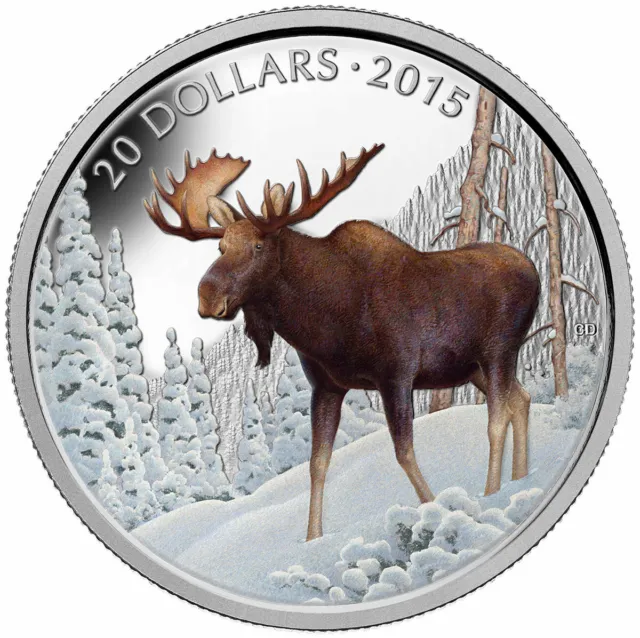 2015 Canada $20 Fine Silver Coin - Majestic Moose