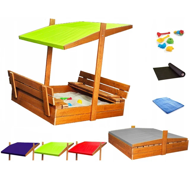 Bac à Sable En Bois Avec Couvercle BLOX 160x160cm