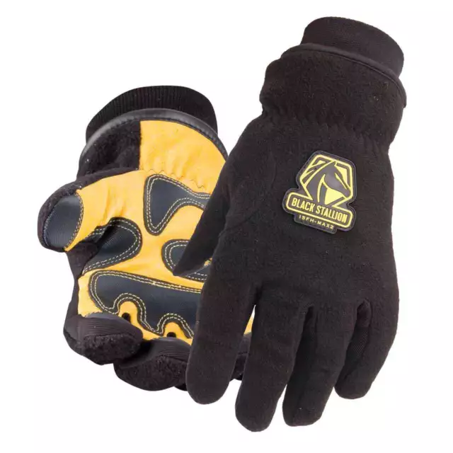Black Stallion 15FH-MAX2 Fleece/Grain Pigskin Waterproof Gloves Small