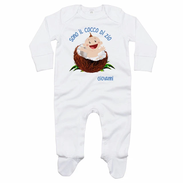 Tutina neonato personalizzata con nome sono il cocco di zio