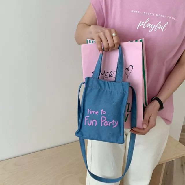 Soft Denim Cloth Handbag Denim Cloth Shopping Bag Crossbody Bag