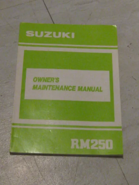 Suzuki Rm250 Owners Manual Dated August 1989 Nos!
