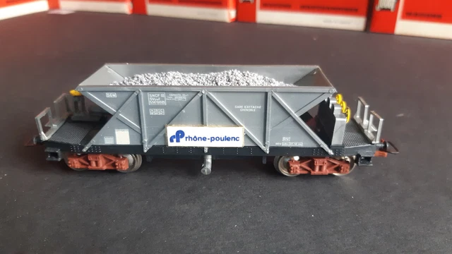 Wagon HO Jouef 6575 - SNCF Trémie Bogie Fond Ouvrant - Rhône-Poulenc - Neuf