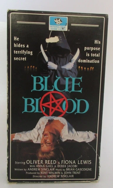 Rare HTF VHS Tape Blue Blood Horror Oliver Reed Fiona Lewis