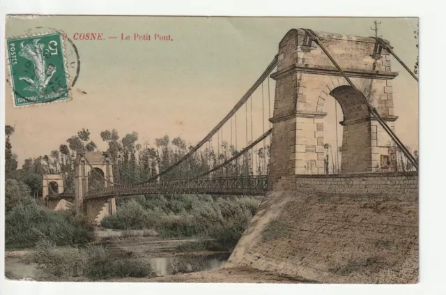 COSNE SUR LOIRE - Nievre - CPA 58 - le petit Pont . Cp Couleur