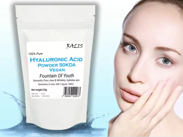 Hyaluronic Acid Powder 50-1000KDA Vegan Cosmetic & Food Grade Sodium Hyaluronate