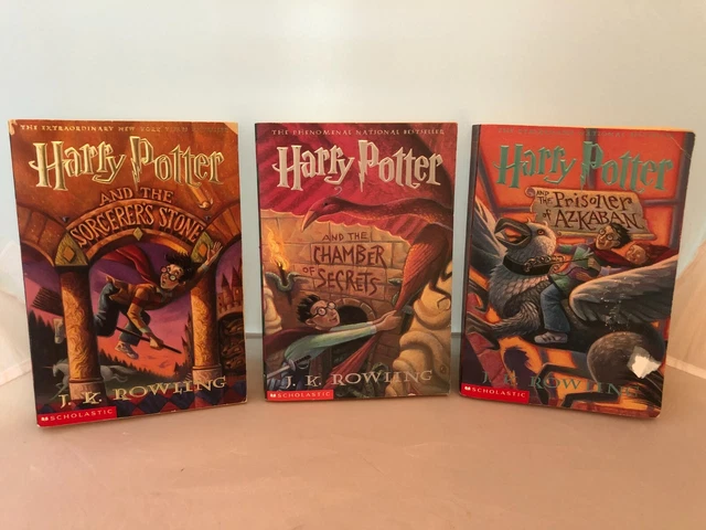 3 Book Lot - Harry Potter Series - by JK Rowling - Set of books 1 2 3 Scholastic