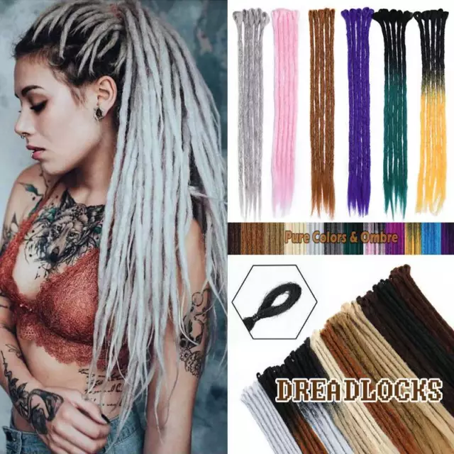 20/24 DREADLOCK EXTENSIONS Synthetic Single End Crochet Dreads Locs Braids  Hair $22.99 - PicClick AU