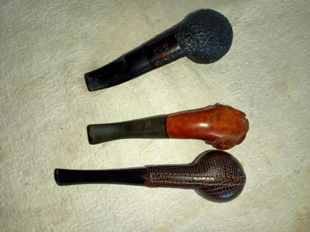 Lot 3 Pipes Anciennes Versailles Gainee Klm Bruyere Saint Claude Toutes  Fumees 2