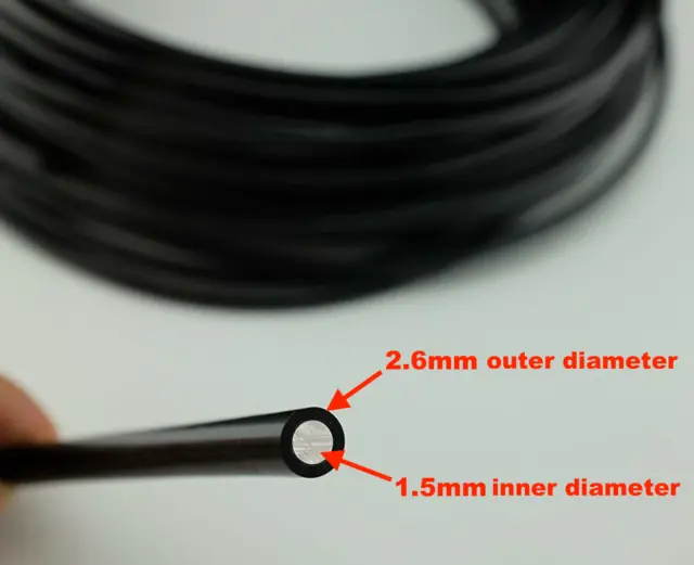 Fibre optic lighting cable in 1.5mm / 2.6mm black PVC waterproof DIY,   Sensory