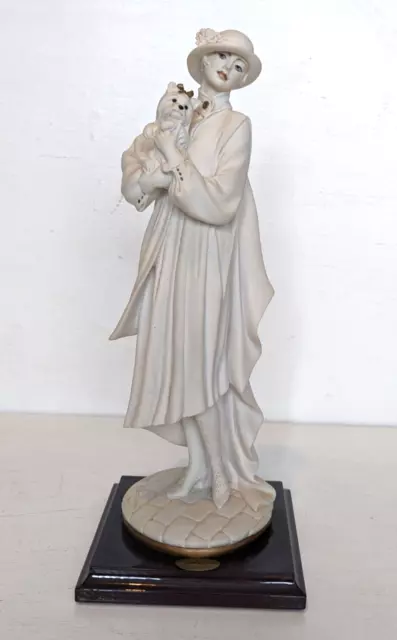 Florence Giuseppe Armani Capodimonte Young Lady with Yorkshire Dog Figurine 0486