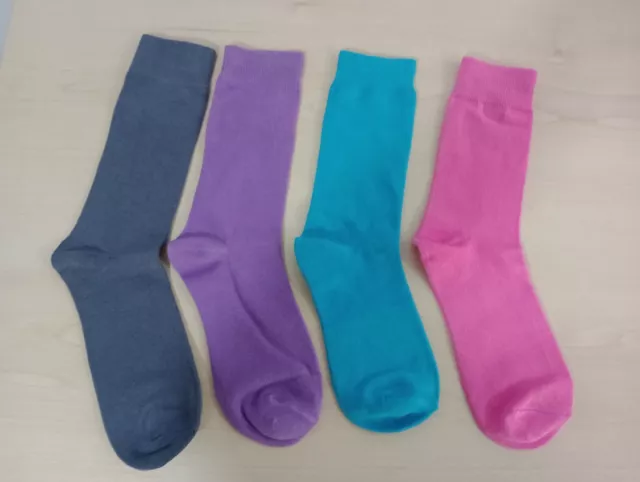 CLEARANCE STOCK - 48 Pairs of Ladies Socks - Pink/ Turquoise/ Purple/ Grey