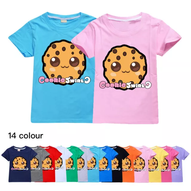 New Boys Girls 100% Cotton COOKIE SWIRL C Casual Short Sleeve T-Shirt Tops Gift