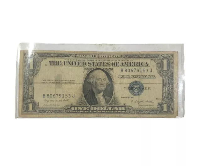 Silver Certificate One Dollar Bill Series 1935 G (Blue Seal)