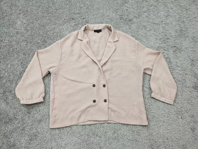 TOPSHOP Blazer Womens Size 6 Jacket Salmon 3/4 Sleeve