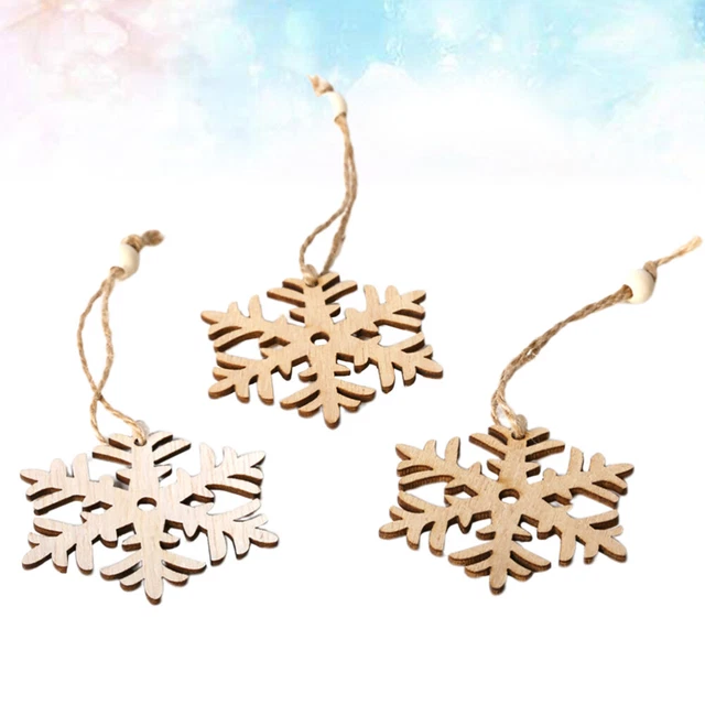 3 stücke Weihnachten Hängende Dekorationen Holz Schneeflocke Hängende Anhänger