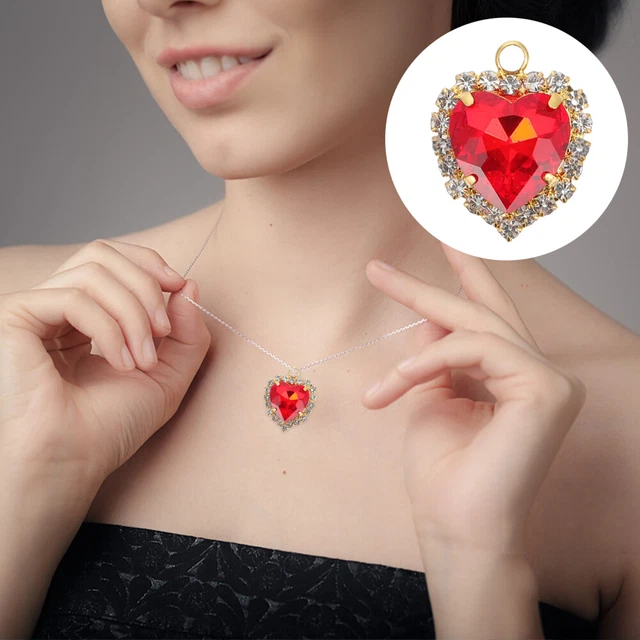 10 pièces Breloques coeur rouge Breloque collier Pendentif collier bricolage