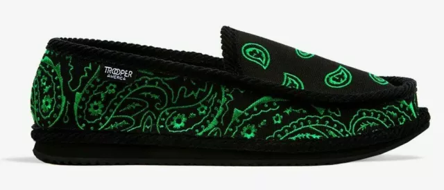 BANDANA HOUSE SHOES Paisley Men s Black Green Bkgrn 27.99 PicClick