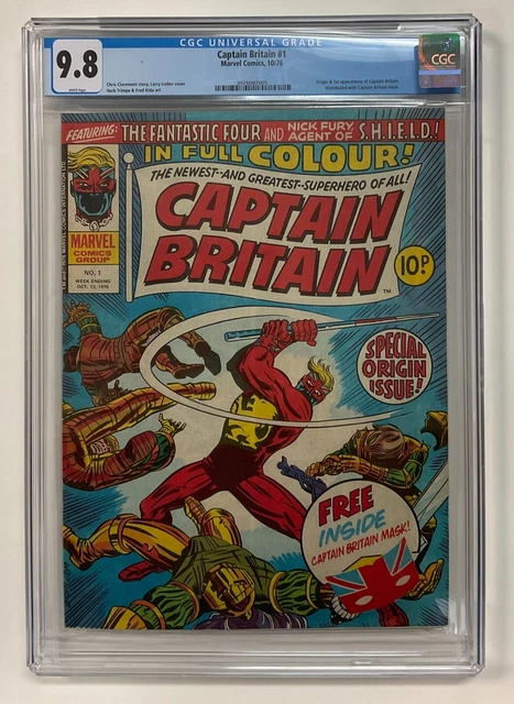 Captain Britain #1 Marvel 1976 Origin & 1st Appearance CGC 9.8 WHITE Pages