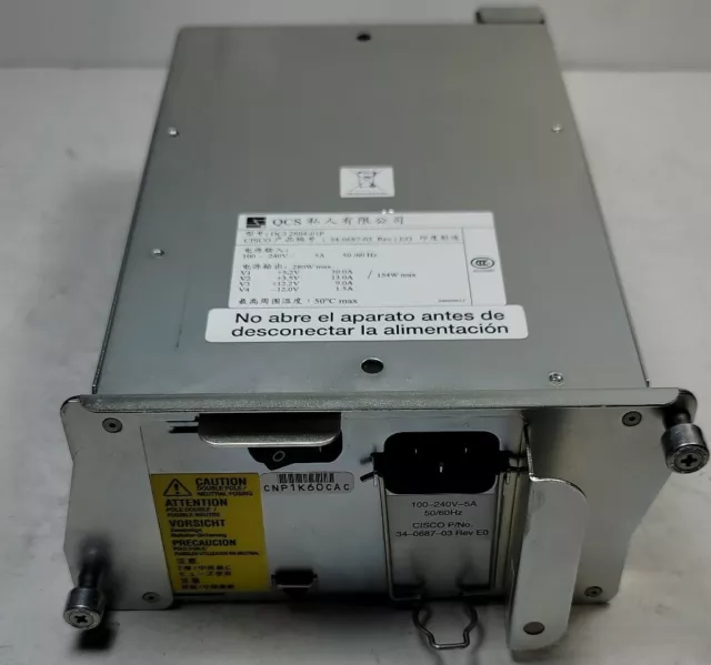 Cisco 7200 Series 280W AC Power Supply Module PWR-7200-AC 34-0687-04 DCJ2804-01P