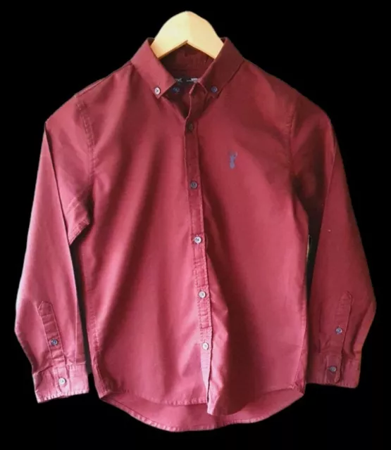 Next - Boys long sleeved Burgundy shirt - Age 9 - Cotton - Kids Smart Formal