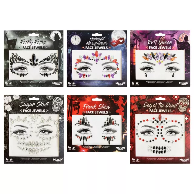 Face Jewels by Moon Terror - Festival Face Body Gems, Crystal Make up Stickers