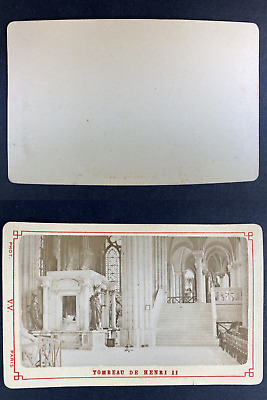 France, Basilique Cathédrale de Saint-Denis, Tombeau de Henri II Vintage cdv alb