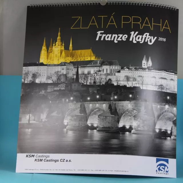 Franze Kafky Calendar 2016 - Various Views From Prague - Spiral Calendar 46x48