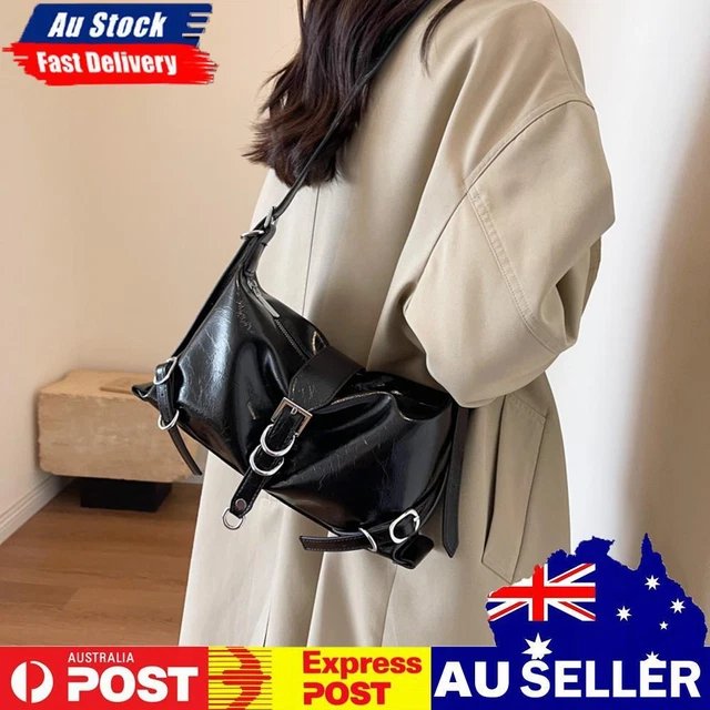WOMEN Y2K PU Shoulder Bag Fashion Underarm Bag Crossbody Zipper