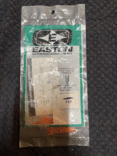 Easton X10&10A/C/E Pin Nock Orange Small Groove 2.9 Grains 12 Pieces
