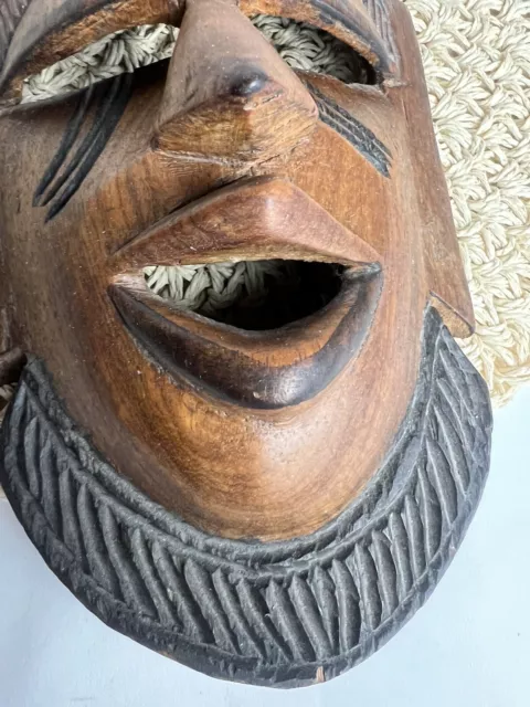 Magnifique Masque Africain Sculpté En Bois Culture Afrique Décoration 3