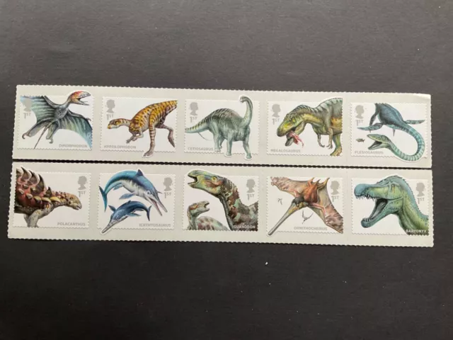 Gb Stamps 2013 Dinosaurs Mint Mnh Set Of 10 In Strips