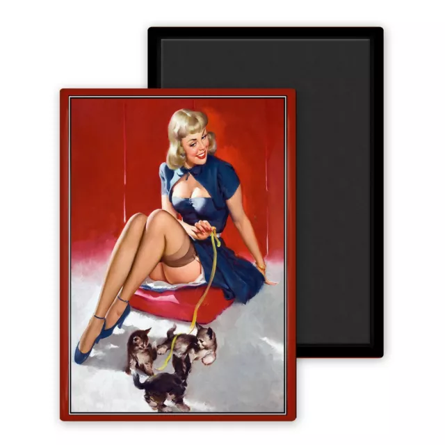 Pin Up Chatons-Magnet Frigo 54x78mm personnalisé