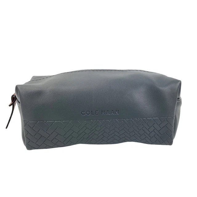 Cole Haan American Airlines Zipper Pouch Cosmetic Bag Travel Blue Gray Small