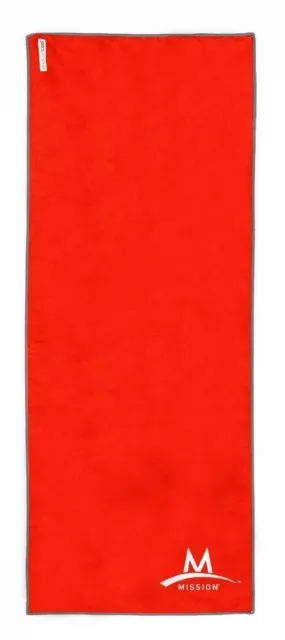 2 pk Mission Athletecare Enduracool Instant Cooling Towel - RED Small  6" x 33"