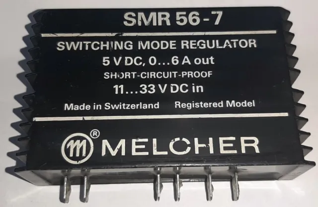 Schaltnetzteil Melcher SMR56-7 Out: 5V/6A, In:11-33V/ DC, kurzschlussfest