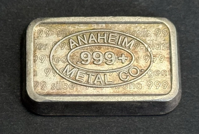 1 OZ .999 Silver Bar - 1981 USVI Ingot Co Anaheim Metal Co