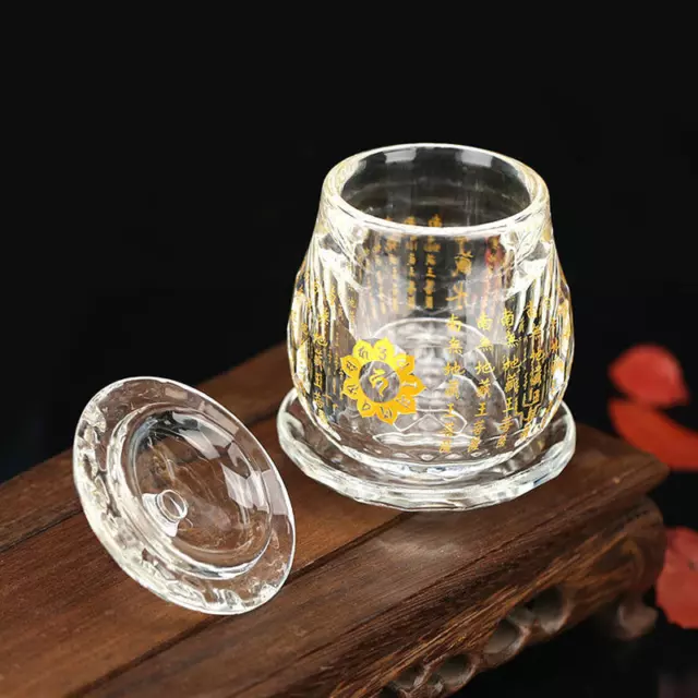 Holy Water Cup Temple Decoration Buddhist Water Supply Cup Crystal Glass Cup