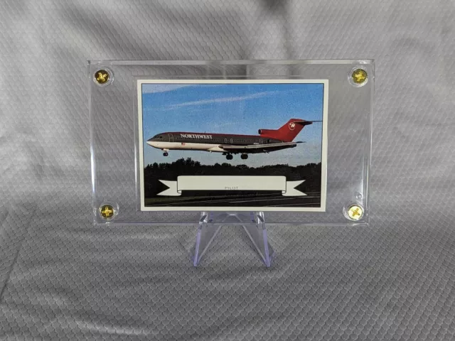 Northwest Airlines Boeing B-727 Airplane Pilot Collector Card Display Case NWA