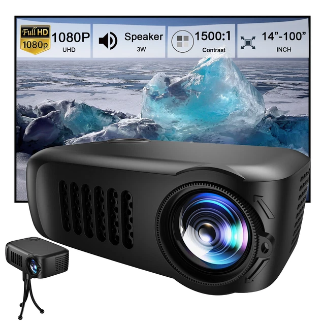 PORTABLE PROJECTOR MINI 1080P FHD Home Cinema Movie Theater Multimedia ...