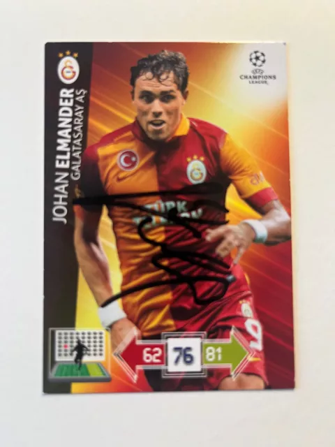 Hand signed football trading card of JOHAN ELMANDER, GALATASARAY FC autograph