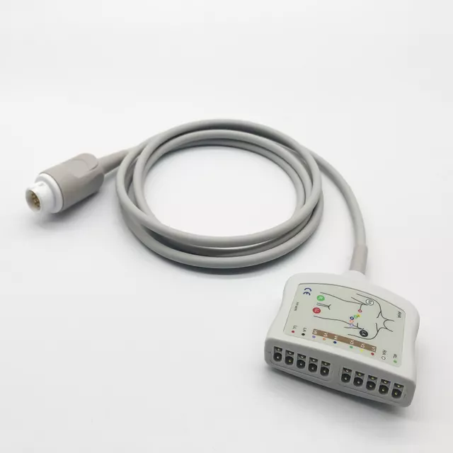 12Pin EKG Trunk Cable 12-leads Medical TPU Material AHA Compatible Edan V8 1Pcs