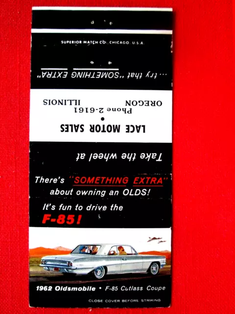 Auto 1962 Oldsmobile -F-85 Cutlass Coupe Lace Motor Oregon Il Matchcover
