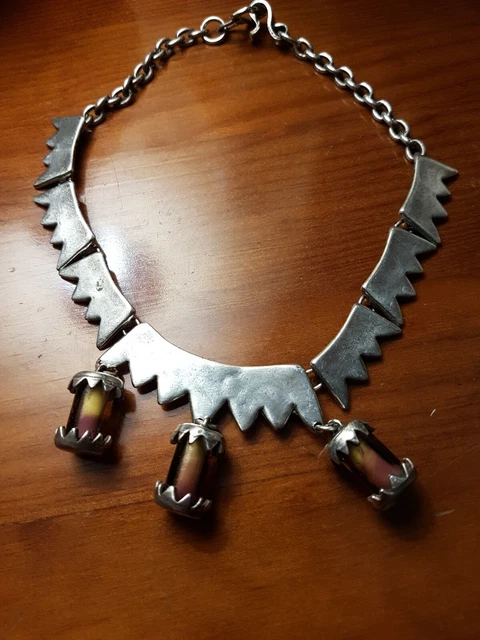 Collier Rétro DHL Années 1930 Avec Perles - Argenté, Occasion, Manque Deux Perles