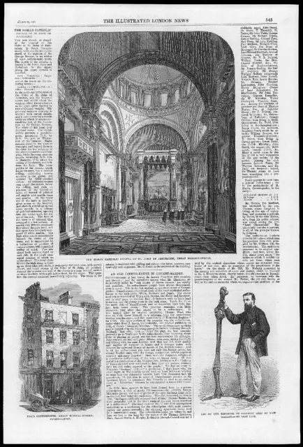 1865 Antique Print - LONDON Great Ormond Street Chapel St John Tom Coffee  (157)