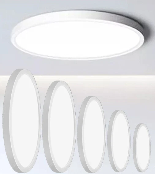 30W LED Deckenleuchte Flach Flur Deckenlampe Ultraslim 27x2cm 2700K Warmweiß 4000K Kaltweiß 6000K Innen Silber Moderne Rund Deckenleuchten Schlafzimmerlampe Küchenlampe Led Lampen Badezimmer (30W