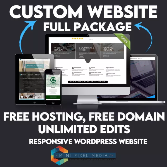 Custom Web Design Wordpress Website Design Service - Bespoke Design, Free Edits